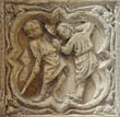 Panel 15:04 - Two men in peasant costumes duelling with swords and bucklers